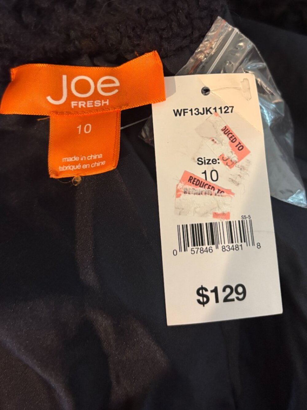 Joe Fresh for JCPenney Navy Tweed Fringe Jacket Size 10 NWT - Picture 4 of 7